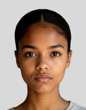 Visage dégagé — correct